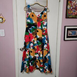 Emily and Fin colorful midi dress in size Large